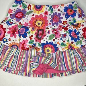 Hanna Andersson Floral Ruffled Skort Skirt Sz 8 (130)